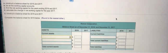  Complete A, B, C, D a. construct a balance sheet for