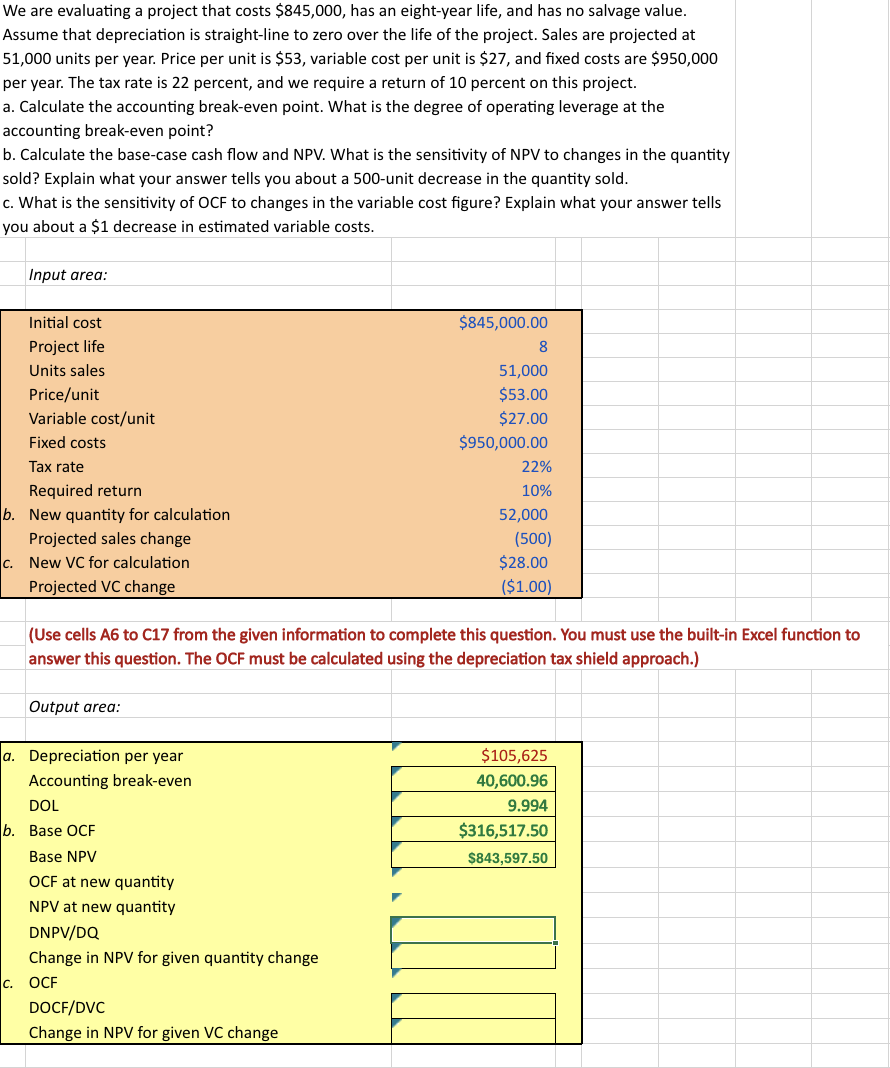  I just want the Excel Formula's for the boxes. Only the