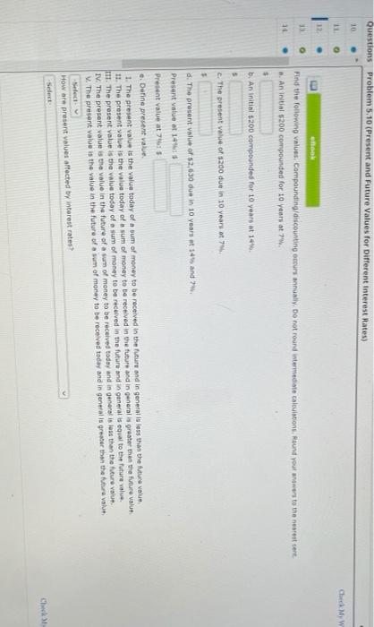 of an Annuity) + Question 7 of 14 Check My Work (2