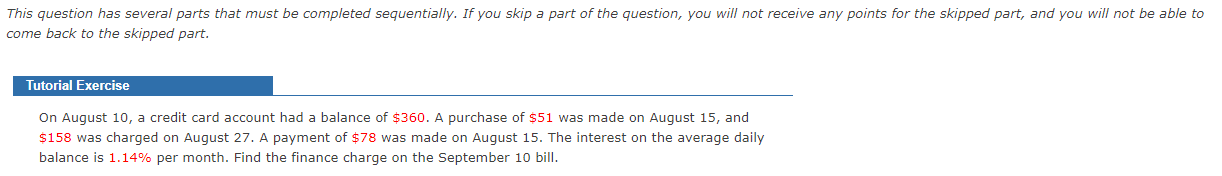 This question has several parts that must be completed sequentially. If