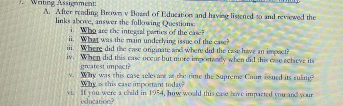  read the article and answer the questions 1. Writing Assignment: A.