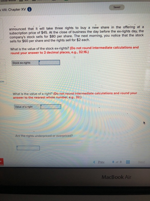  VIII: Chapter XV Saved announced that it will take three rights