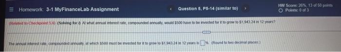 at what annual interest rate, compounded annually, would $500 have to be