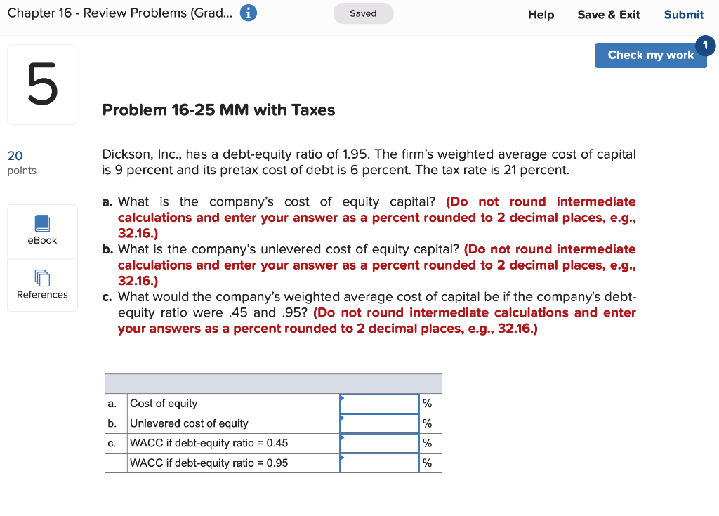  Chapter 16 - Review Problems (Grad... G Saved Help Save &
