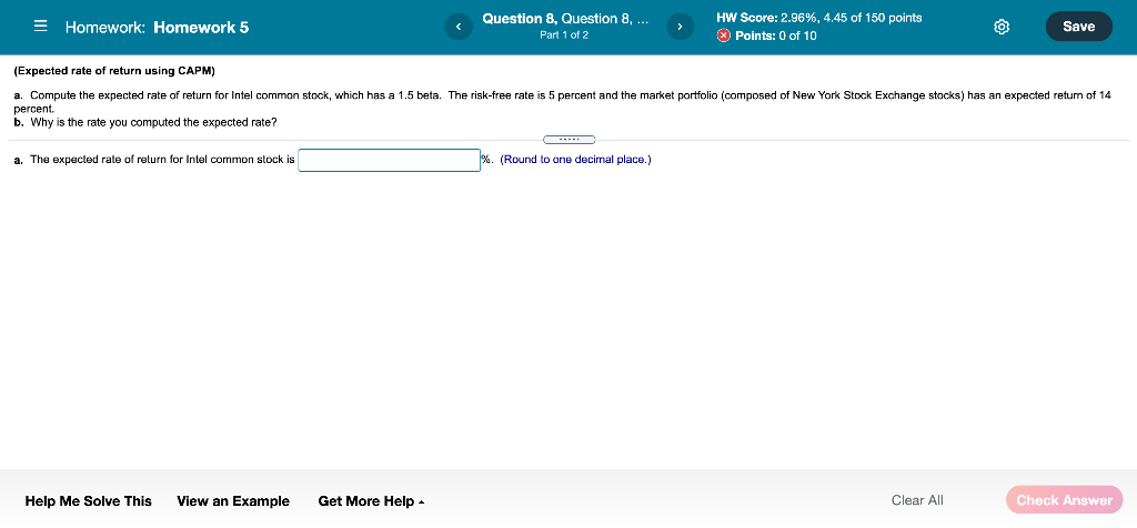 Please do both parts, thank you! E Homework: Homework 5 Question 8,