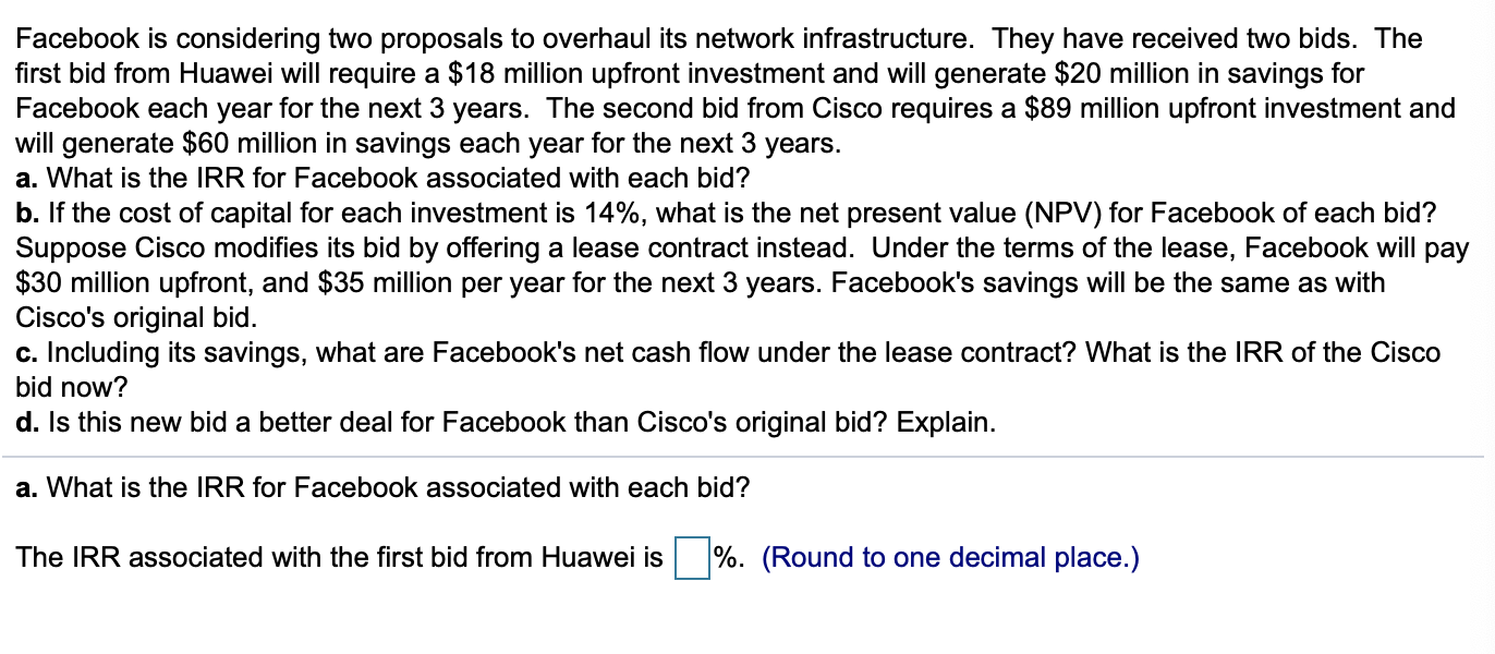 5. Please Help A-D Facebook is considering two proposals to overhaul its