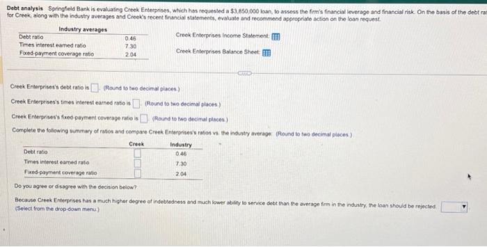 PLEASE HELP ASAP & ANSWER FULLY WILL UPVOTE PLS HELP2 Debt analysis