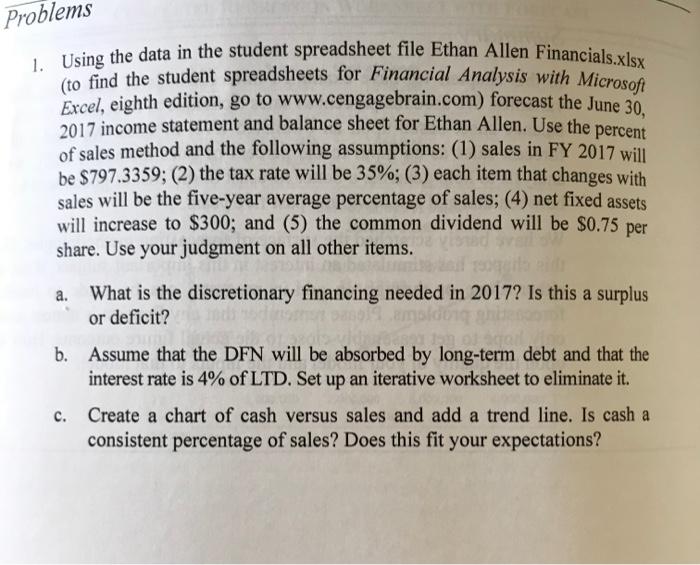  Problems 1. Using the data in the student spreadsheet file Ethan