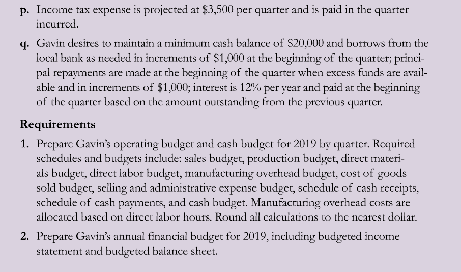 for $70 each. Gavin is planning for the next year by developing
