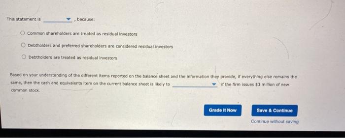 Investors and analysts use the information given on the balance sheet and