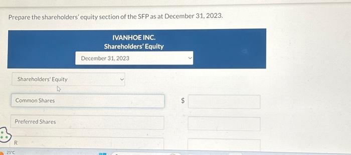 a $3 dividend rate authorized. II follows ASPE. The following transactions took