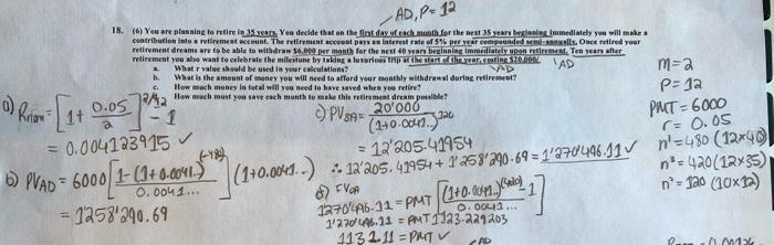 Using the TVM Money Formula Sheet, is question B) PVoa or PVad?