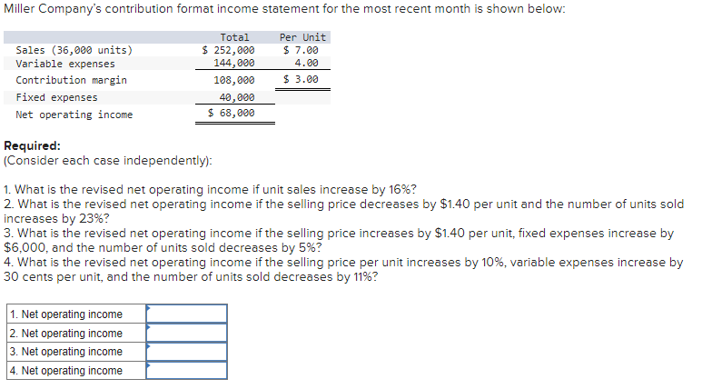  Required: (Consider each case independently): 1. What is the revised net