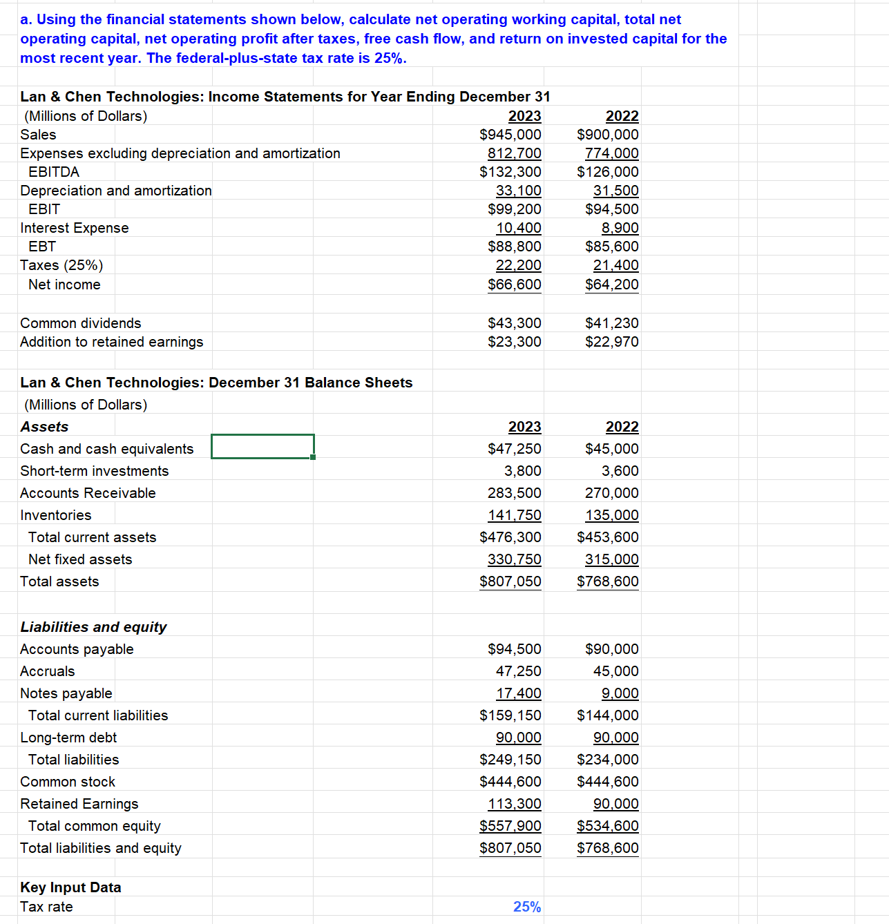 referencing the cell used in the calculation. Thanks b. Assume that there