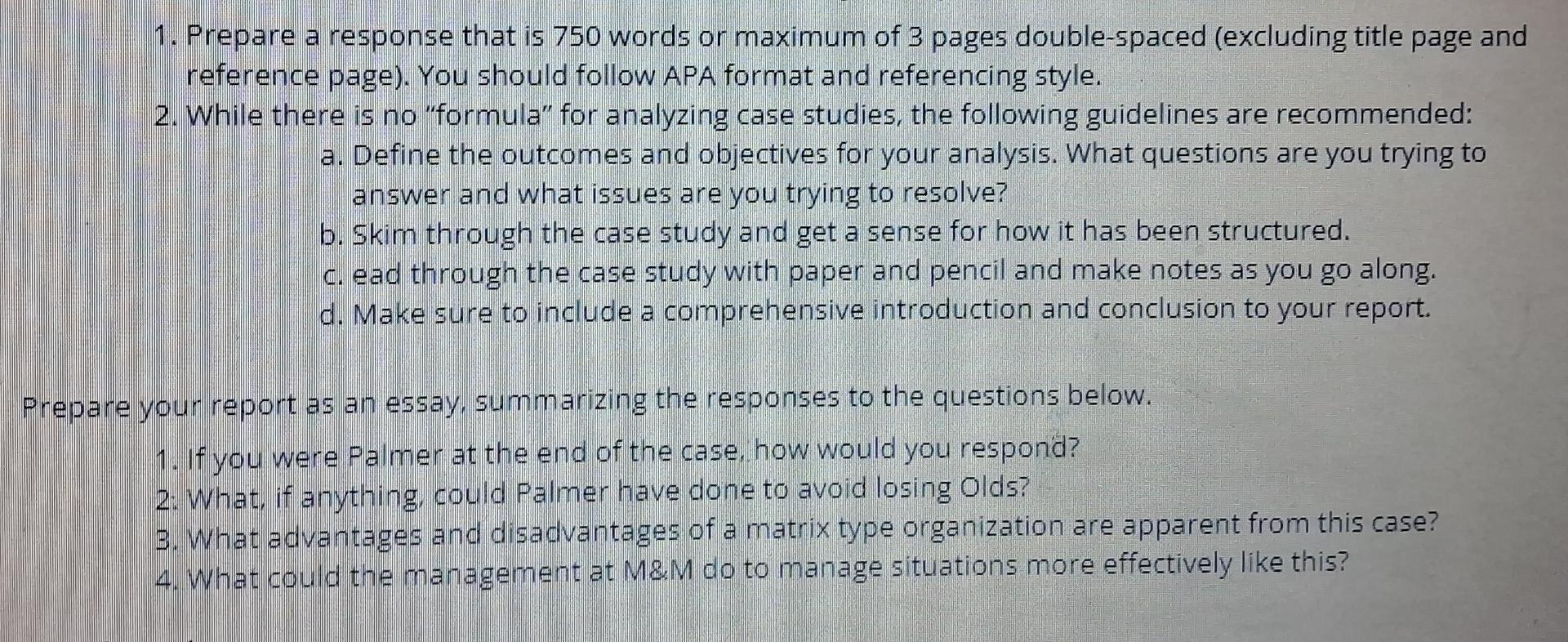 1. Prepare a response that is 750 words or maximum of