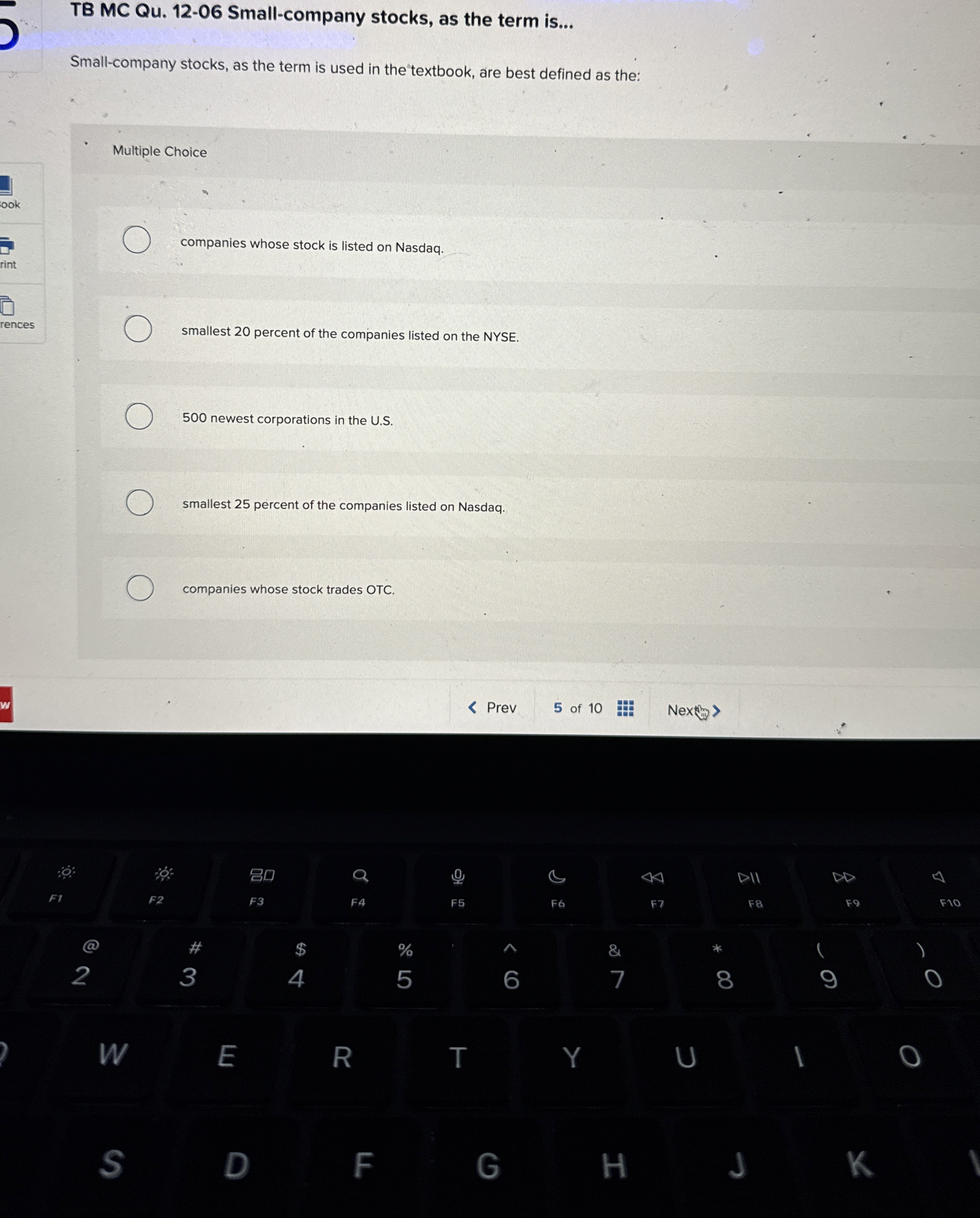  TB MC Qu.12-06 Small-company stocks, as the term is... Small-company stocks,