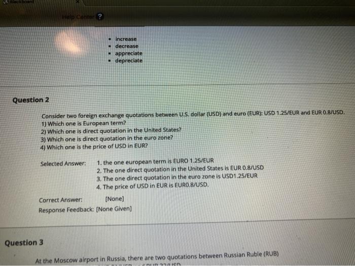  ciboard Help Center Increase decrease appreciate - depreciate Question 2 Consider