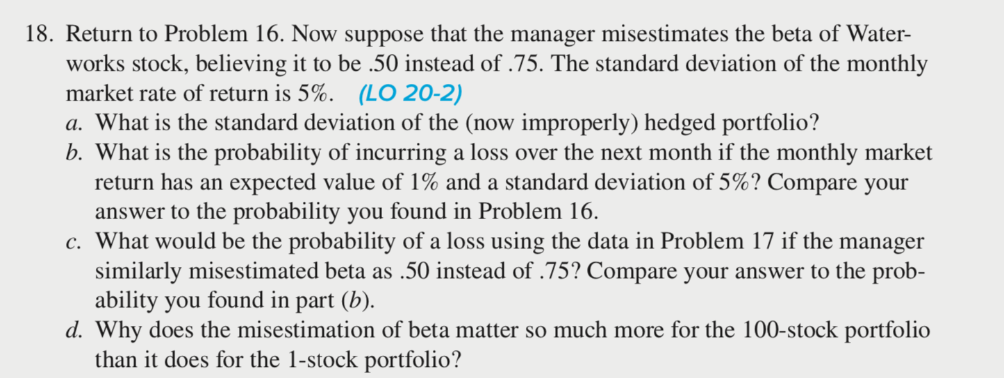 Please solve for #18 a, b, c , and d. Thank you