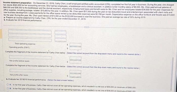 PLEASE ANSWER ASAP AND FULLY THANK YOU!!3 Income statement preparation On December