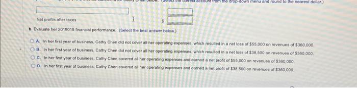 31, 2019, Cathy Chen, a seY-employed certifed public accountant (CPA), completed her