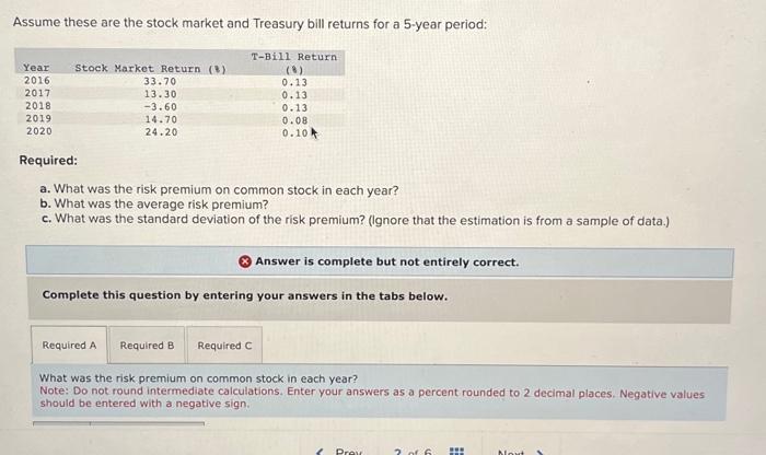 Need help finding the standard deviation please! Assume these are the stock
