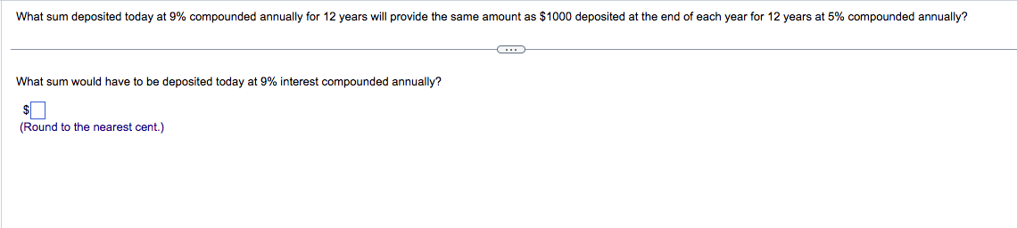 amount. $8000, deposited at 8% compounded quarterly, to reach at least $9000