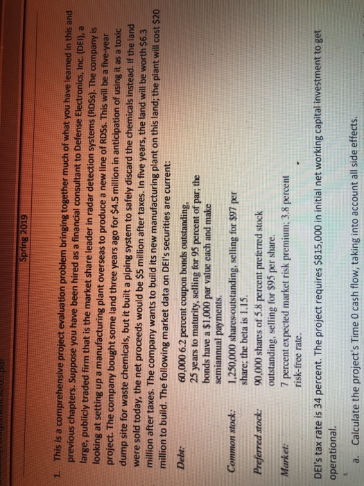  Please solve this question for me . THANKS Spring 2019 This