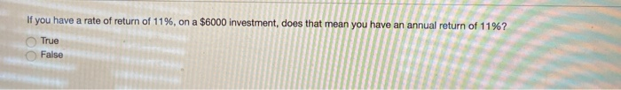 the expected rate of return B. The loss after the initial investment