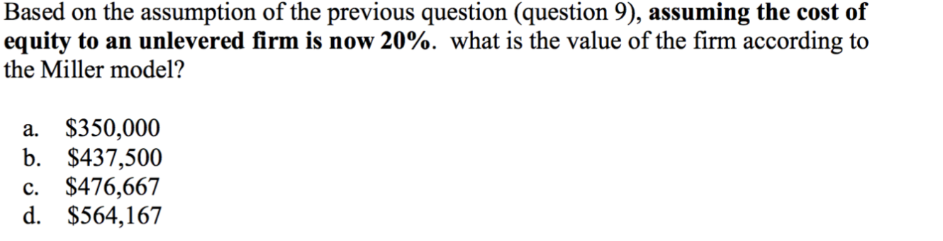 toward finding #10. The Kimberly Corporation is a zero growth firm with