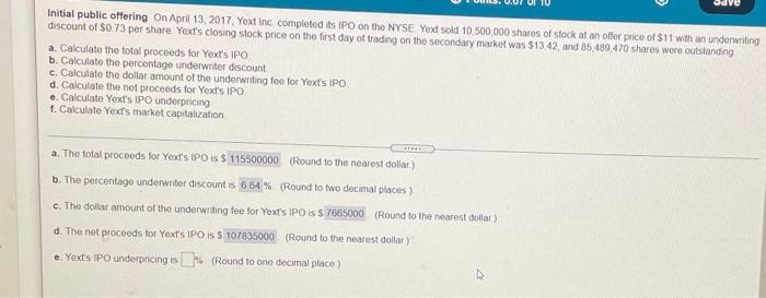  Initial public offering On April 13, 2017 Yextinc completed its IPO