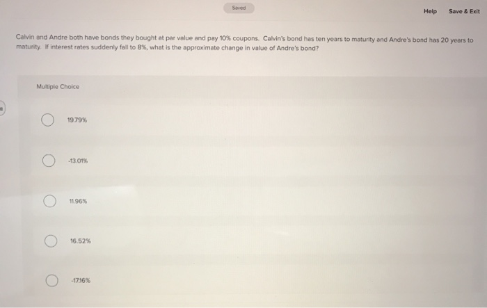  Seved Help Save & Exit Calvin and Andre both have bonds