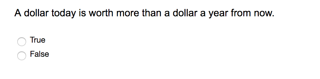  A dollar today is worth more than a dollar a year