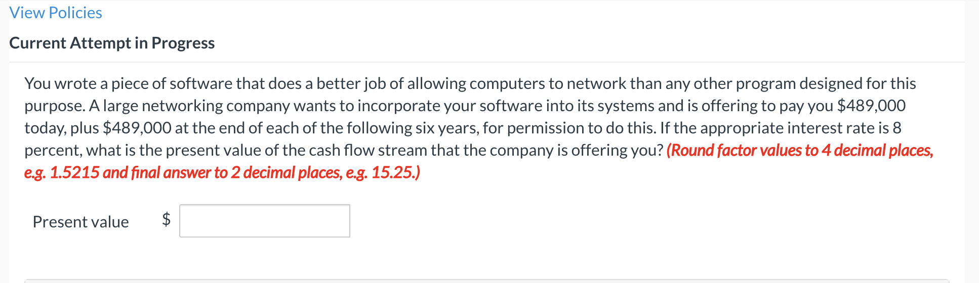  View Policies Current Attempt in Progress You wrote a piece of