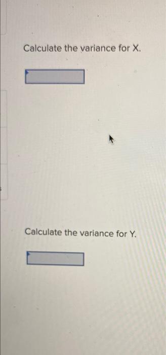 and the standard deviations for X and Y. Year 1 2 3
