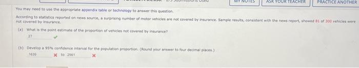 the point estimate of the proportion of vehicles not covered by insurance?