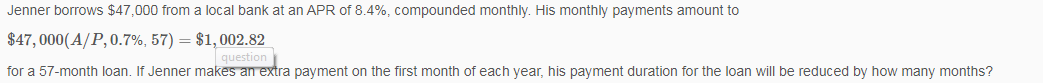 Please do not solve in excel. Jenner borrows $47,000 from a