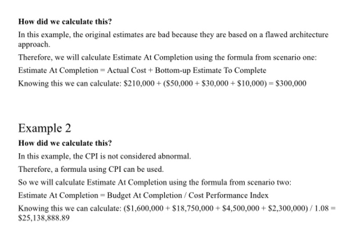  How did we calculate this? In this example, the original estimates