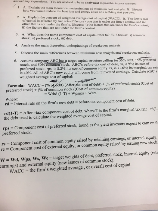  Answer any 4 questions. You are advised to be as analytical