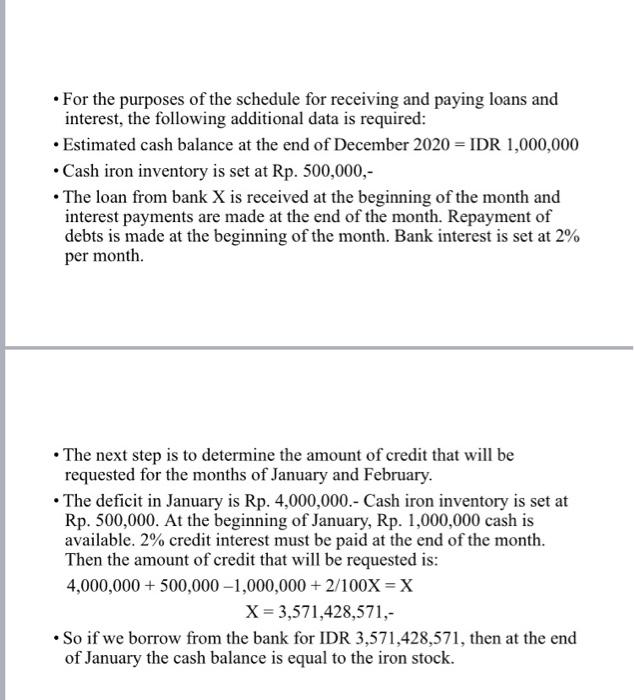 bank X for the month of January is Rp. 3,600,000 and for