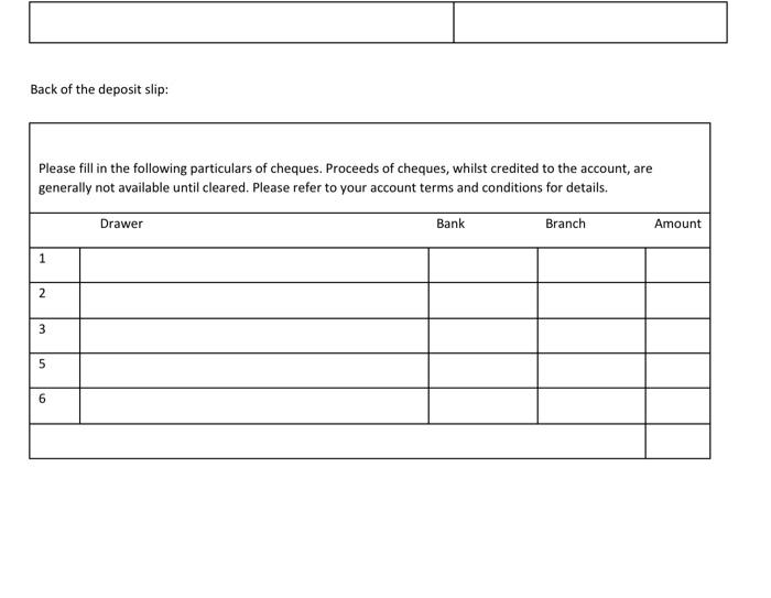 (through a role play). You are required to prepare the deposit of