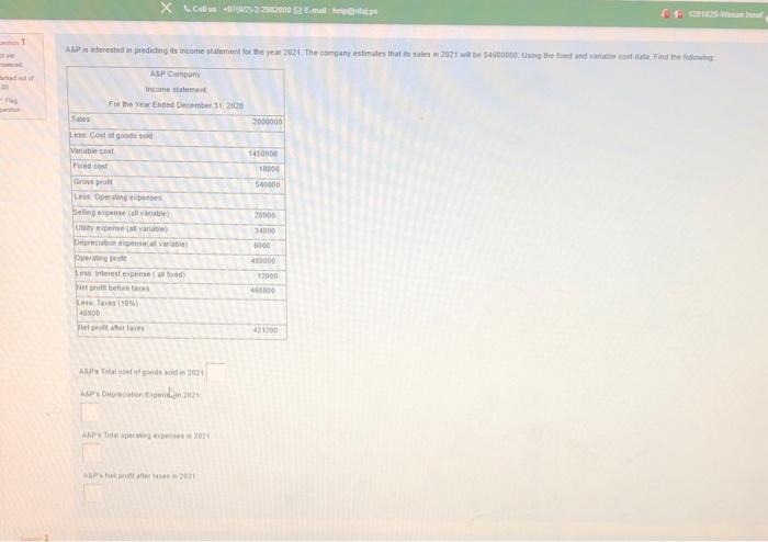 the year 2021 The company estimates that its sales in 2021 will