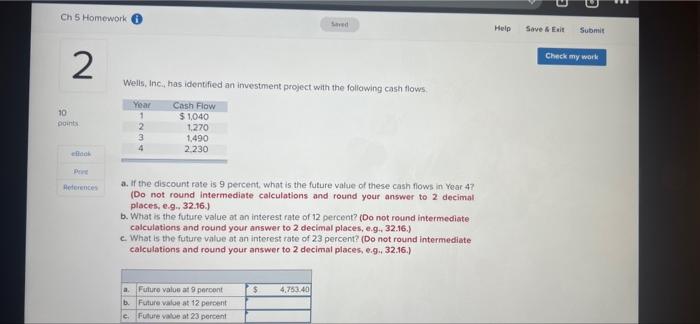  Ch 5 Homework Help Save & Exit Submit 2 Check my