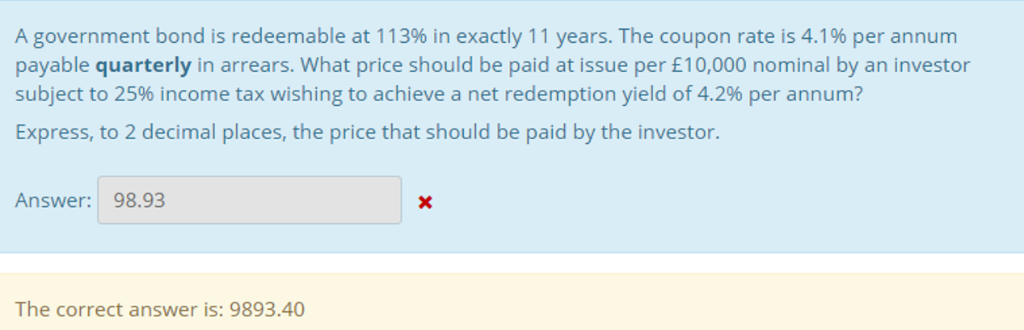 Step by step solution needed to obtain the answer thanks A government