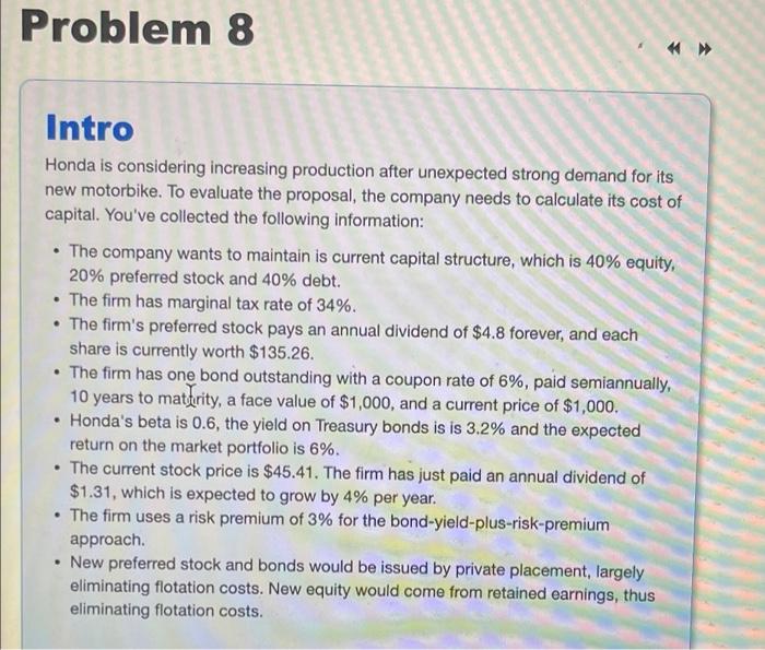 problem 8. Parts 5-8. (D-F) Problem 8 * >> . Intro Honda