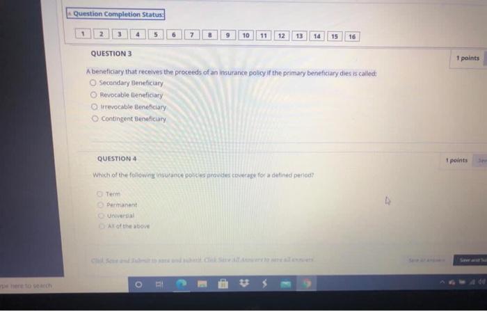  Question Completion Status 9 10 11 12 13 14 15 16