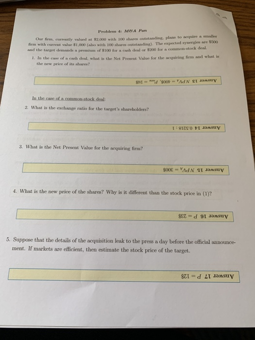 would like this problem solved. have the answer but need a soltution.