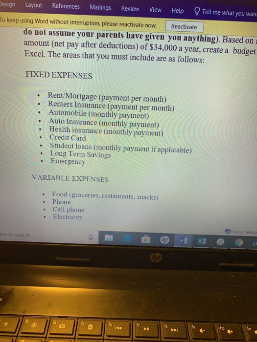 Layout References Mailings Review View Tell me what you want to do