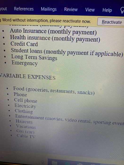 Help O To keep using Word without interruption, please reactivate now. Reactivate