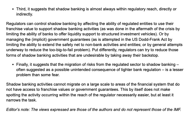 might create systemic risks. This column presents shadow banking as 'all financial