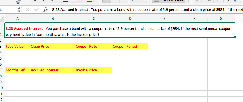  Please show how to solve/formulas in excel, thank you so much!!!